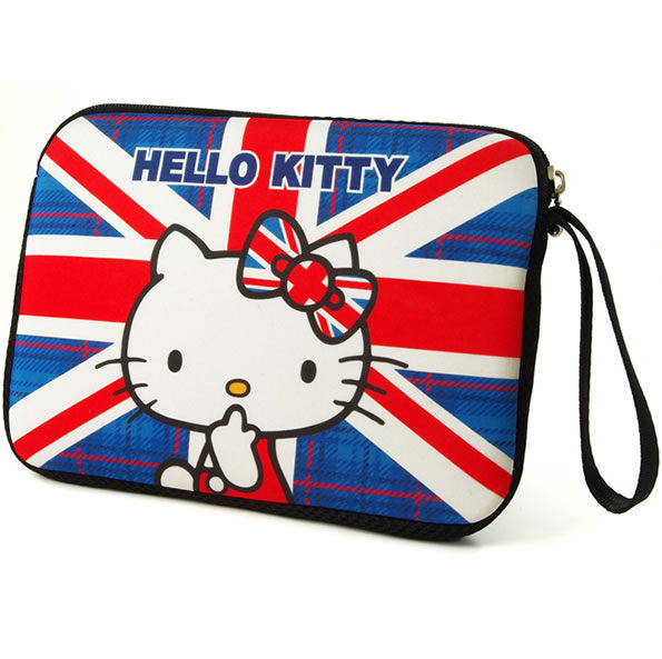 [NOVA成功3C]Hello Kitty SKN-536 精典彈膠型筆電保護袋KT-英倫風7吋  喔!看呢來  