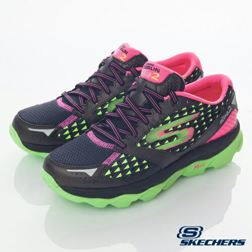 SKECHERS 女慢跑鞋GO RUN Ultra 2 (黑*萊姆) 高避震緩衝 耐磨