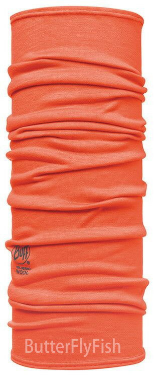 POLAR WOOL Buff -橘紅素面美麗諾羊毛頭巾;BF107866;蝴蝶魚戶外用品