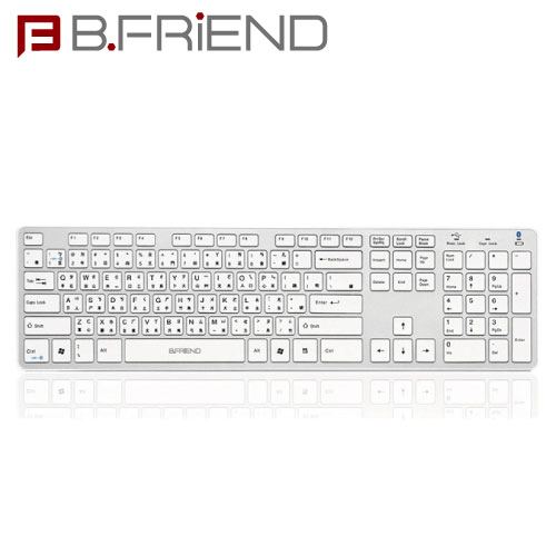B.FRIEND三區塊有線+藍芽鍵盤 銀色 剪刀腳BW1430SV