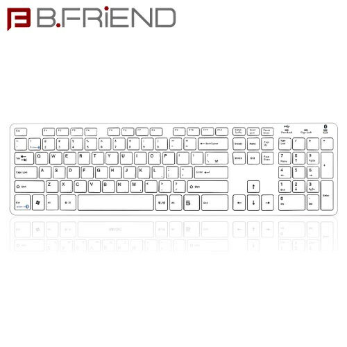 B.FRIEND三區塊有線+藍芽鍵盤 白色 剪刀腳BW1430WH
