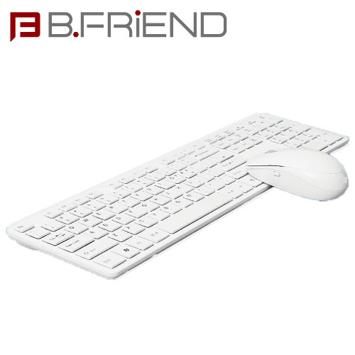 B.FRIEND三區塊無線鍵盤滑鼠組 白色 剪刀腳RF1430WH