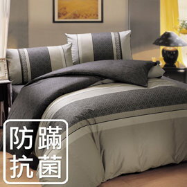 【鴻宇‧防蟎抗菌】美國棉/防蹣抗菌寢具/台灣製/單人三件式兩用被床包組-181905灰
