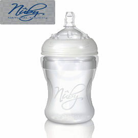 【悅兒樂婦幼用品舘】Nuby 寬口徑防脹氣矽膠奶瓶210ml(附慢流量奶嘴)