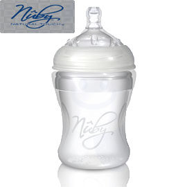 【悅兒樂婦幼用品舘】Nuby 寬口徑防脹氣矽膠奶瓶300ml(附中流量奶嘴)