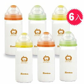 【悅兒樂婦幼用品舘】小獅王 辛巴超輕鑽寬口直圓玻璃大奶瓶260ml×6【超值組合】