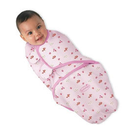 【悅兒樂婦幼用品舘】Kiddopotamus SwaddleMe 聰明懶人育兒包巾【純棉系列-粉紅瓢蟲】—適合各季節使用