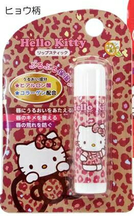 日本製 Santan Hello Kitty 豹紋護唇膏 檸檬香味 5g ＊夏日微風＊