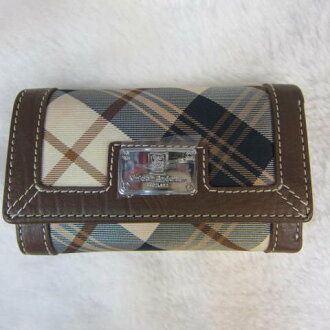 ~雪黛屋~Kinloch Anderson 英國專櫃品牌鑰匙包 100%進口牛皮+專利格紋緹花布 KA-62326 咖