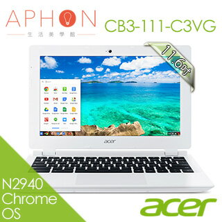 【Aphon生活美學館】acer Chromebook CB3-111-C3VG 11.6吋 四核 長效筆電  