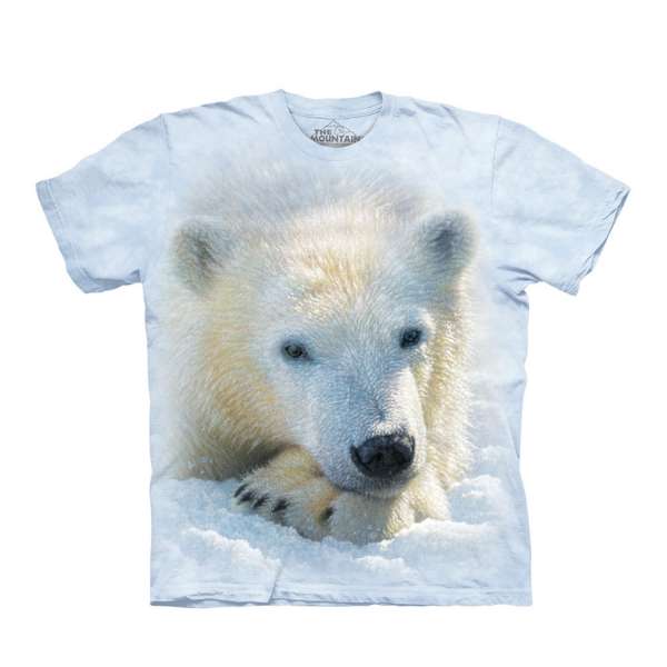 【摩達客】美國進口The Mountain 北極幼熊（預購）純棉環保短袖T恤