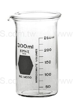 《KIMBLE & CHASE》高型燒杯具嘴 Beaker, Tall Form, with Spout