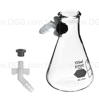 《KIMBLE & CHASE》過濾吸引瓶 Flask, Filtering, Heavy Wall, Detachable Plastic Sidearm