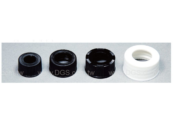 《KIMBLE & CHASE》螺旋中孔蓋Closure, Screw Thread, Black Phenolic, Open Top