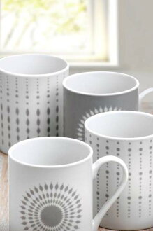 Royal Worcester 英國進口 馬克杯4入組 - 神秘幾何