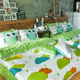 被套 / 單人【奇幻不思議-遇見朵朵-綠】4.5x6.5尺,100%精梳棉,奇妙童話時光,戀家小舖台灣製