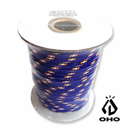 [ OHO ] 多功能耐候4mm營繩 藍橘白 20m / Polyester / GR45BBO-OH20