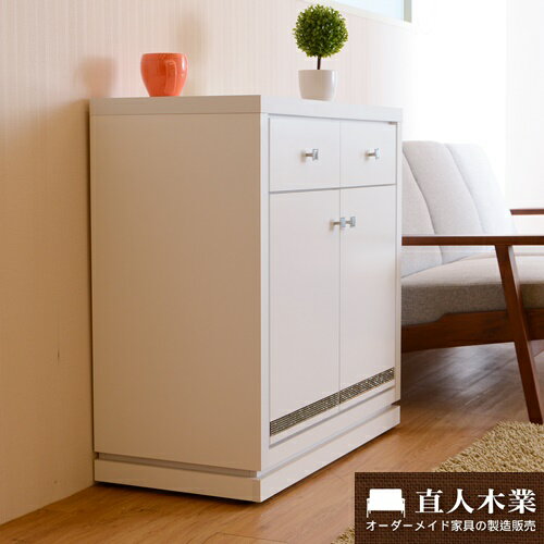 【日本直人木業】CARO白色美學-80公分廚櫃