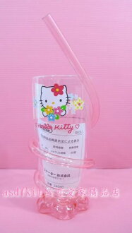 廚房【asdfkitty】 Kitty 小花吸管杯-1997年絕版正版商品
