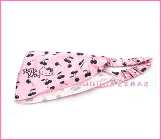 KITTY點點櫻桃鬆緊髮帶-寬面髮帶.做造型佳--2009年絕版正版商品