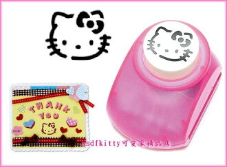 asdfkitty可愛家☆KITTY紙張用打洞器/打孔機-大臉版下標頁-日本正版商品
