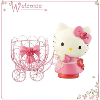 家用【asdfkitty可愛家】KITTY推車車花器/花盆架/裝飾架/擺飾/手機架-日本正版商品