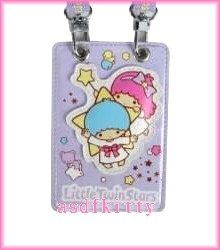 個人用品【asdfkitty】雙子星抱星星活動頸繩識別證套/證件夾/悠遊卡套/車票夾-香港正版
