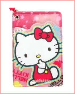 個人【asdfkitty】KITTY側坐伸縮鏈票卡夾-識別證/悠遊卡/姓名吊牌/行李箱/書包可用香港正版