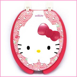 衛浴【asdfkitty】KITTY立體大臉母子型U型馬桶蓋-馬桶座/兒童輔助坐墊-大人兒童2用型-韓國製