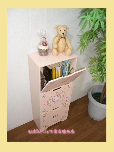 家用【asdfkitty】賠錢出清特價 KITTY粉紅色草莓版書櫃-CD櫃-置物櫃-2001年絕版商品-日本正版