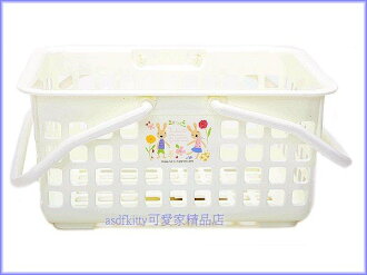 衛浴【asdfkitty可愛家】法國兔手提收納置物籃-韓國製