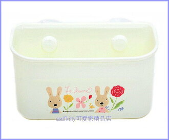 衛浴【asdfkitty可愛家】法國兔強力吸盤置物架(大)/置物籃- 韓國製