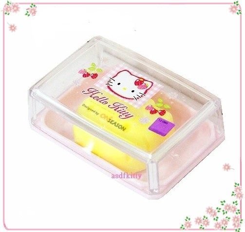衛浴【asdfkitty可愛家】 KITTY有蓋肥皂盤-香皂盒-新版亮草莓-韓國製