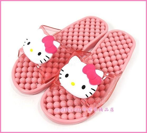 asdfkitty可愛家☆KITT粉色立體大臉浴室拖鞋-25公分-韓國版正版商品