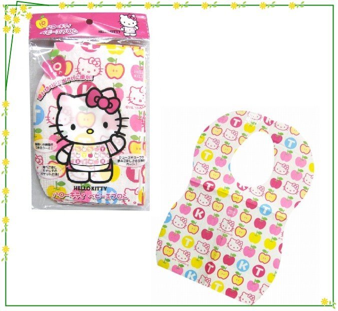 asdfkitty可愛家☆kitty 拋棄式圍兜兜/紙圍兜-接菜用立體凹槽-幼童用-日本正版