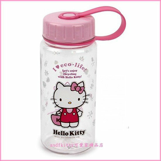 asdfkitty可愛家☆kitty樂扣樂扣直飲水壺-拿提包-400ML-不含雙酚A-韓國正版