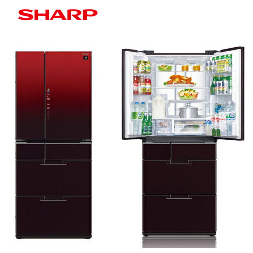 SHARP 夏普 日本原裝501L 6門鏡面對開冰箱 SJ-GF50BT-R