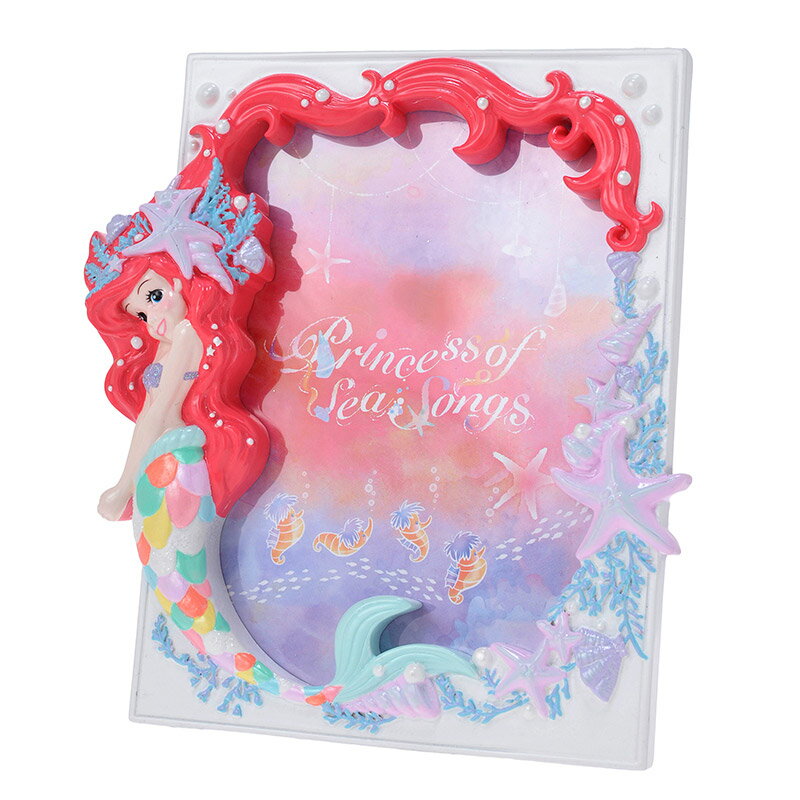 【真愛日本】15081300016 日本限定相框-艾莉兒粉紫 迪士尼 小美人魚 造型像框 擺飾