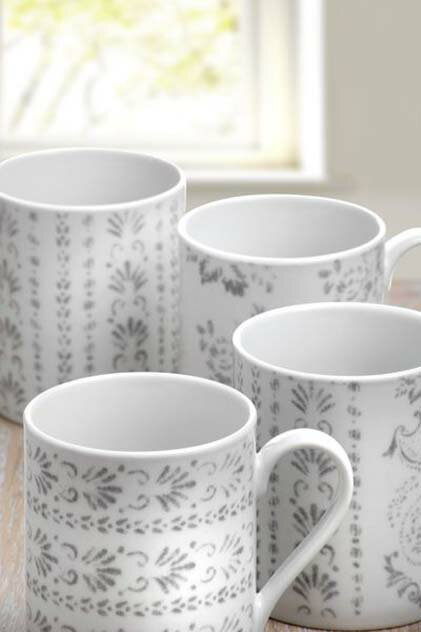 Royal Worcester 英國進口 馬克杯4入組 - 圖騰