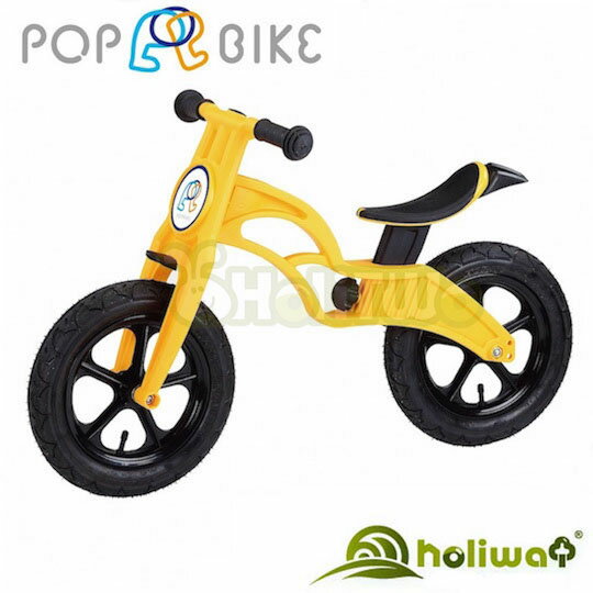 【Holiway】POP BIKE 兒童滑步車-充氣胎-黃 限量贈送攜車帶