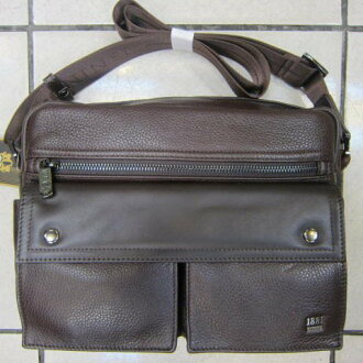 ~雪黛屋~18NINO81 美國正版授權品肩側包100%進口牛皮紳士休閒斜側包隨身品萬用 NI35-12285A咖