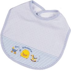 黃色小鴨 菱格提花剪接圍兜【德芳保健藥妝】