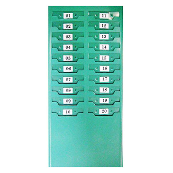【綠色】20人份大卡架 / 卡匣(鐵架) - 打卡鐘專用 (8.5x19cm 大卡)