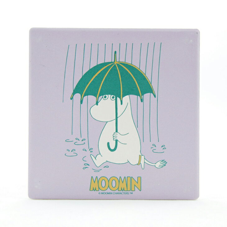 Moomin嚕嚕米正版授權 - 吸水杯墊：【 雨中散步 】 ( 圓 / 方 )