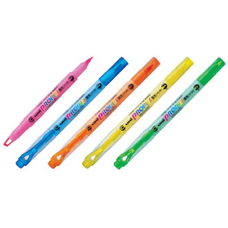 【文具通】UNI 三菱 PUS-102T 視窗雙頭螢光筆 桃 A1040242