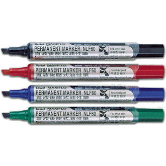 【文具通】Pentel 飛龍牌 後壓式油性筆NLF60平 綠 A1350024