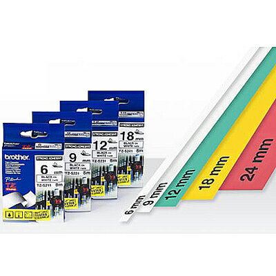 【文具通】兄弟TZ-211 6mm白底黑字標誌帶 E1010131