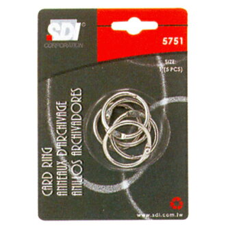 【文具通】SDI 順德 5751/0751D 1吋 卡片圈 5入 K5010012