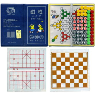 【文具通】TRIUMPH BRAND 凱旋 迷你磁性三用棋 跳棋象棋西洋棋 M6010022