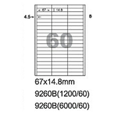 【文具通】阿波羅9260B影印自黏標籤貼紙60格67x14.8mm P1410334